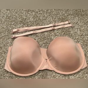 VS Bare Sexy Illusions Lightly Lined Strapless Bra 34 DD Nude
